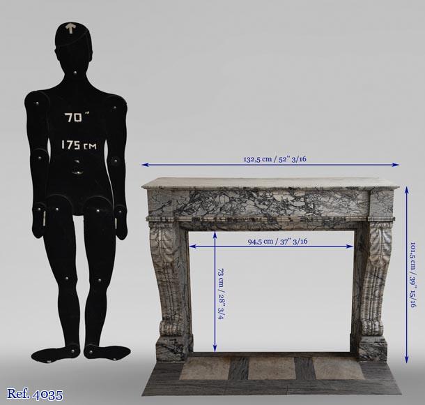 Cheminée ancienne de style Restauration en marbre Bleu Fleuri Cheminée ancienne de style Restauration en marbre Bleu Fleuri-11