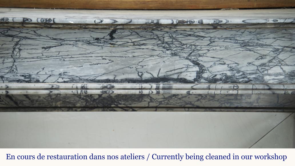 Cheminée ancienne de style Restauration en marbre Bleu Fleuri Cheminée ancienne de style Restauration en marbre Bleu Fleuri-1