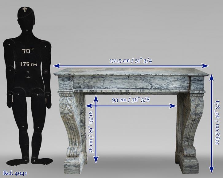 Cheminée ancienne de style Restauration en marbre Bleu Fleuri Cheminée ancienne de style Restauration en marbre Bleu Fleuri-8