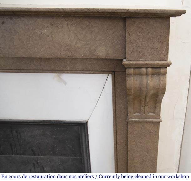 Cheminée ancienne de style Napoléon III en marbre à modillons Cheminée ancienne de style Napoléon III en marbre à modillons-6