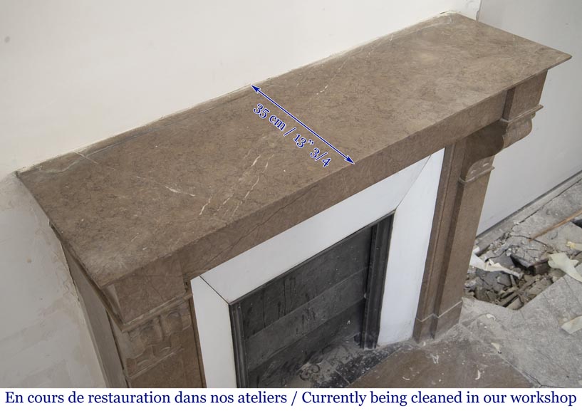 Cheminée ancienne de style Napoléon III en marbre à modillons Cheminée ancienne de style Napoléon III en marbre à modillons-9