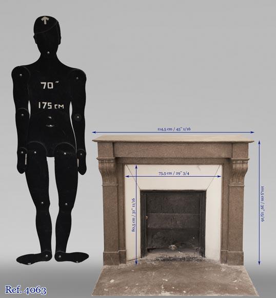 Cheminée ancienne de style Napoléon III en marbre à modillons Cheminée ancienne de style Napoléon III en marbre à modillons-10