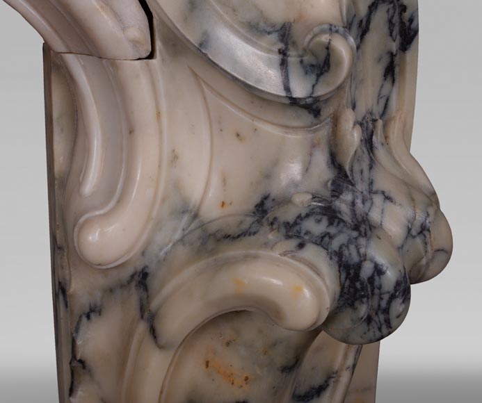 Cheminée ancienne de style Louis XV baroque en marbre Paonazzo Cheminée ancienne de style Louis XV baroque en marbre Paonazzo-14