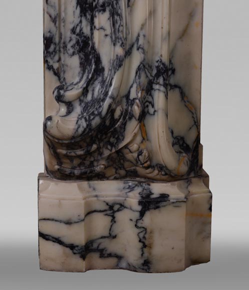 Cheminée ancienne de style Louis XV baroque en marbre Paonazzo Cheminée ancienne de style Louis XV baroque en marbre Paonazzo-15