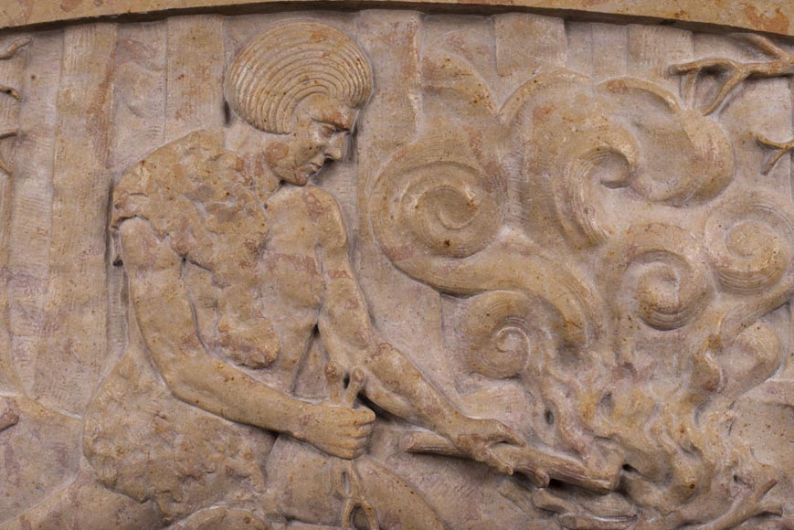 Cheminée Art déco en pierre marbrière Cheminée Art déco en pierre marbrière-2