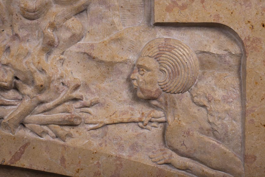 Cheminée Art déco en pierre marbrière Cheminée Art déco en pierre marbrière-4