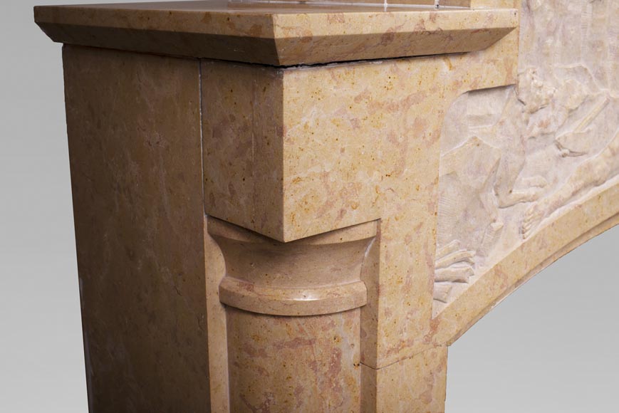 Cheminée Art déco en pierre marbrière Cheminée Art déco en pierre marbrière-6