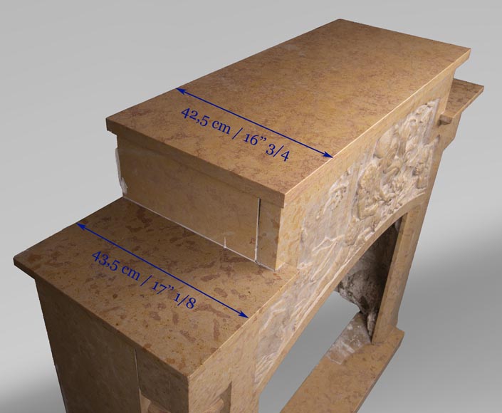 Cheminée Art déco en pierre marbrière Cheminée Art déco en pierre marbrière-12