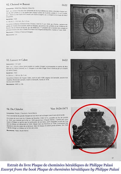 Plaque de cheminée aux armes du Châtelet Plaque de cheminée aux armes du Châtelet-1