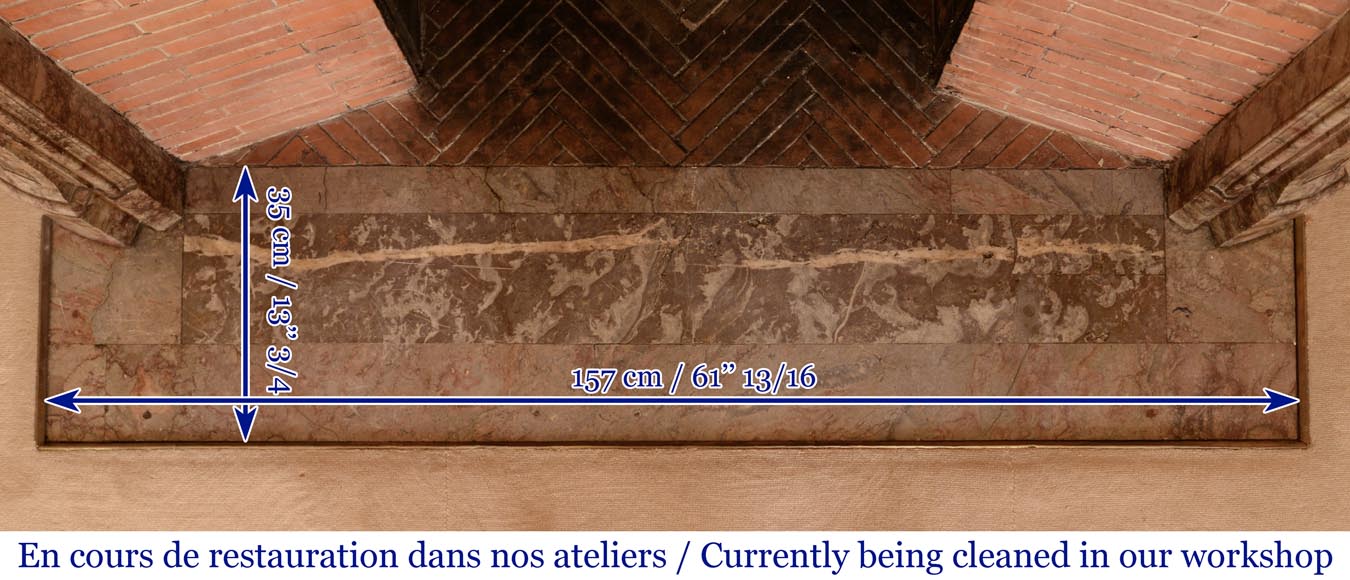 Cheminée ancienne de style Régence richement sculptée, en marbre Escalette Cheminée ancienne de style Régence richement sculptée, en marbre Escalette-13