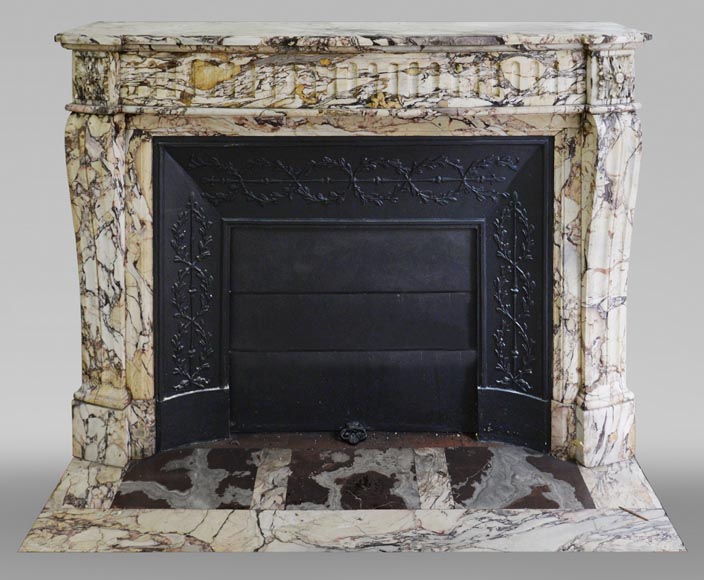 Cheminée ancienne de style Louis XVI en marbre Brèche Médicis Cheminée ancienne de style Louis XVI en marbre Brèche Médicis-0