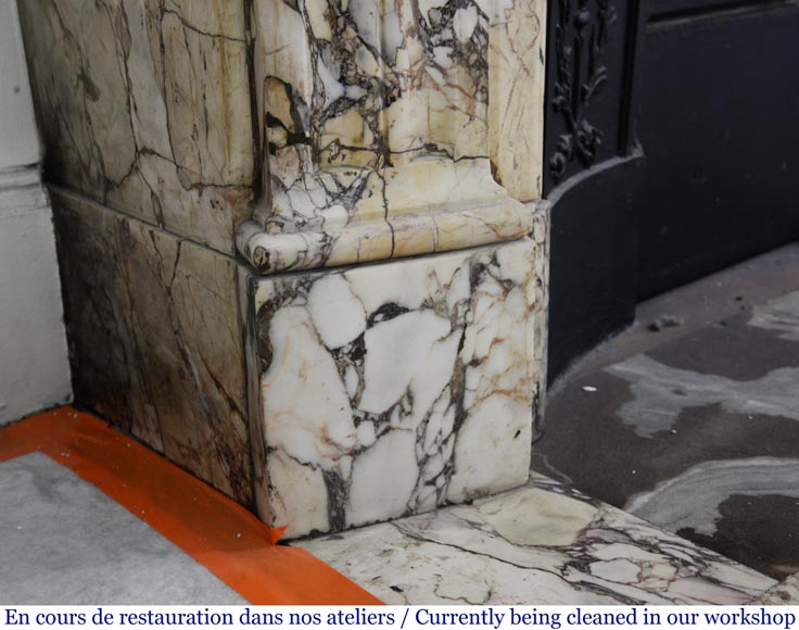 Cheminée ancienne de style Louis XVI en marbre Brèche Médicis Cheminée ancienne de style Louis XVI en marbre Brèche Médicis-4