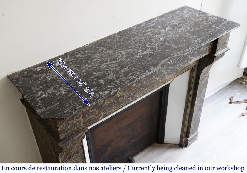 Cheminée ancienne de style Napoléon III en marbre à modillons Cheminée ancienne de style Napoléon III en marbre à modillons-6