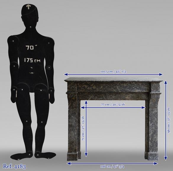 Cheminée ancienne de style Napoléon III en marbre à modillons Cheminée ancienne de style Napoléon III en marbre à modillons-8