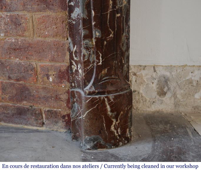 Cheminée ancienne d’époque Louis XV en marbre rouge de Rance, XVIIIe siècle Cheminée ancienne d’époque Louis XV en marbre rouge de Rance, XVIIIe siècle-8