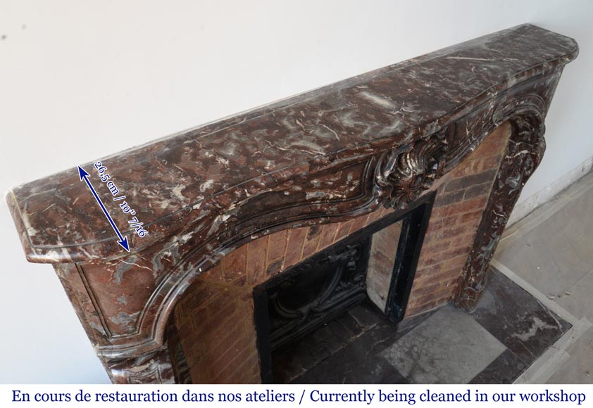 Cheminée ancienne d’époque Louis XV en marbre rouge de Rance, XVIIIe siècle Cheminée ancienne d’époque Louis XV en marbre rouge de Rance, XVIIIe siècle-9