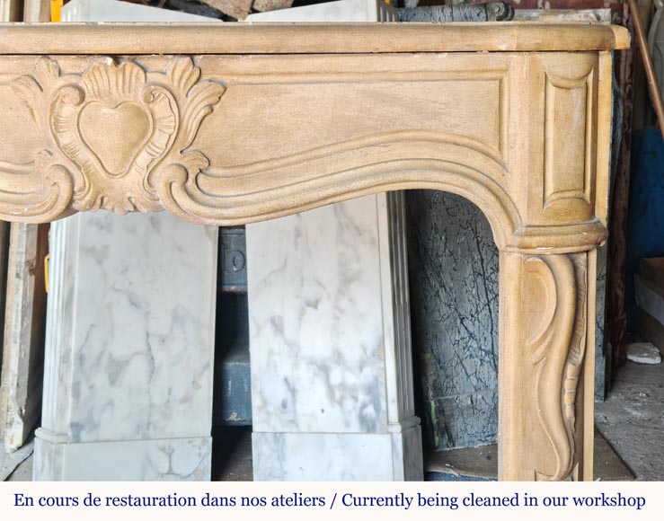 Cheminée d'époque Louis XV en pierre sculptée Cheminée d'époque Louis XV en pierre sculptée-7