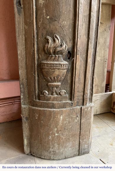 Cheminée d'époque Louis XVI en chêne  Cheminée d'époque Louis XVI en chêne -6