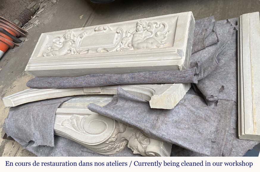 Cheminée en pierre sculptée de style Néo-Renaissance, XIXe siècle Cheminée en pierre sculptée de style Néo-Renaissance, XIXe siècle-6