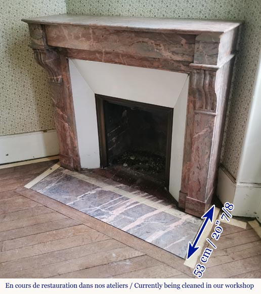 Cheminée Napoléon III en marbre Enjugerais à modillons Cheminée Napoléon III en marbre Enjugerais à modillons-5