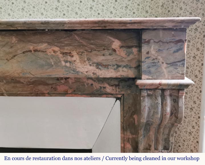 Cheminée Napoléon III en marbre Enjugerais à modillons Cheminée Napoléon III en marbre Enjugerais à modillons-6