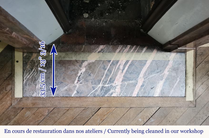 Cheminée Napoléon III en marbre Enjugerais à modillons Cheminée Napoléon III en marbre Enjugerais à modillons-8