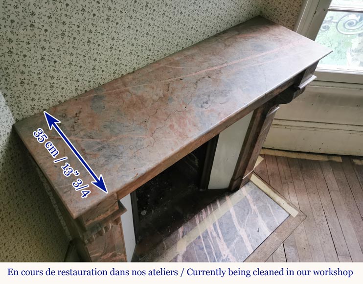 Cheminée Napoléon III en marbre Enjugerais à modillons Cheminée Napoléon III en marbre Enjugerais à modillons-9