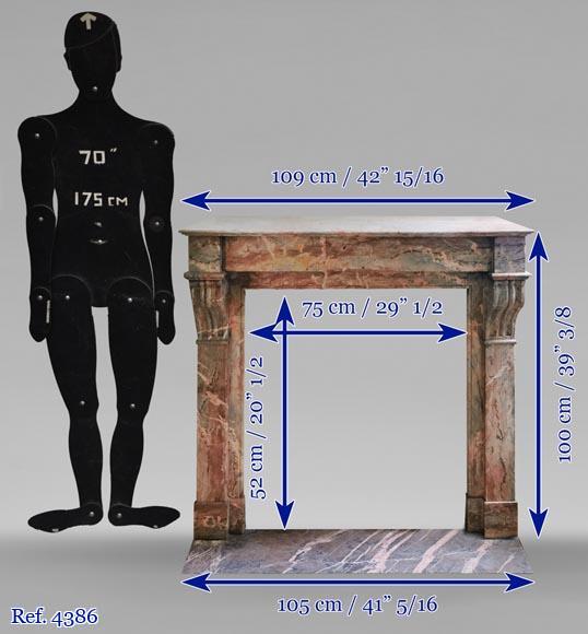 Cheminée Napoléon III en marbre Enjugerais à modillons Cheminée Napoléon III en marbre Enjugerais à modillons-10