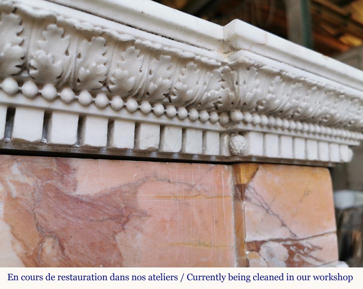 Très belle cheminée d'époque Louis XVI à colonnes détachées Très belle cheminée d'époque Louis XVI à colonnes détachées-3