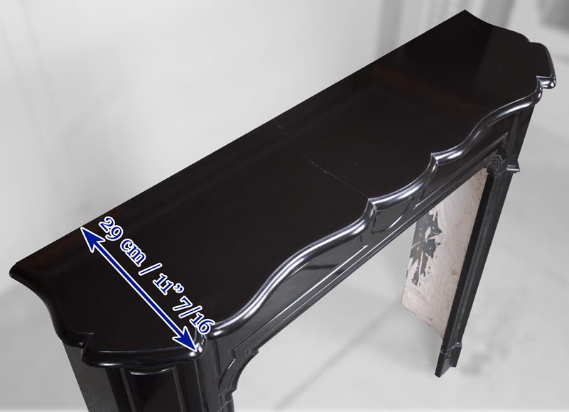 Cheminée modèle Pompadour en marbre Noir fin de Belgique Cheminée modèle Pompadour en marbre Noir fin de Belgique-8