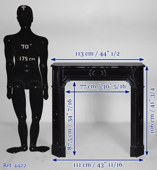 Cheminée modèle Pompadour en marbre Noir fin de Belgique Cheminée modèle Pompadour en marbre Noir fin de Belgique-9