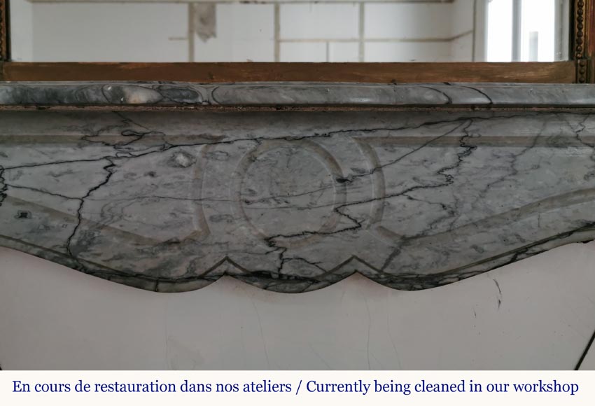 Petite cheminée Pompadour en marbre Bleu fleuri Petite cheminée Pompadour en marbre Bleu fleuri-1