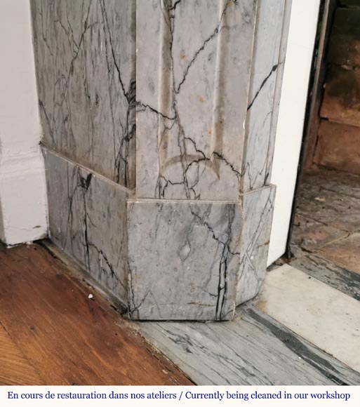 Petite cheminée Pompadour en marbre Bleu fleuri Petite cheminée Pompadour en marbre Bleu fleuri-4