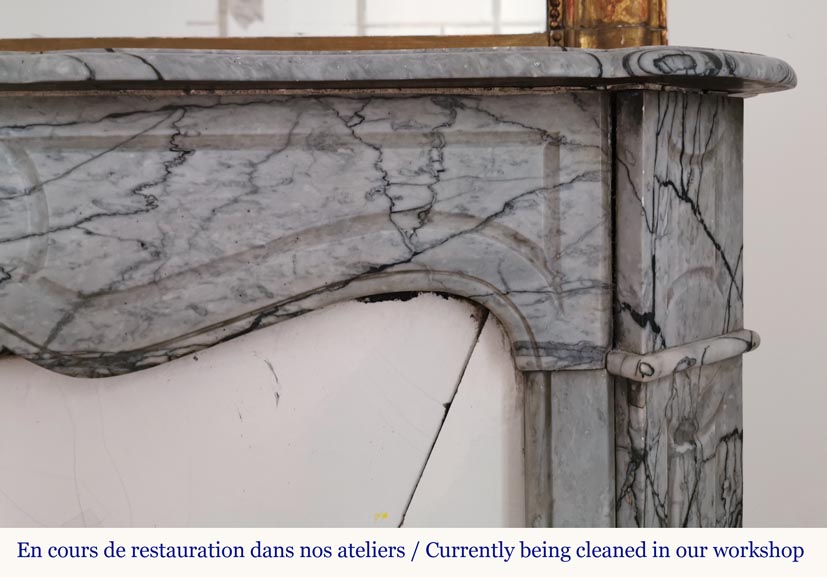 Petite cheminée Pompadour en marbre Bleu fleuri Petite cheminée Pompadour en marbre Bleu fleuri-6