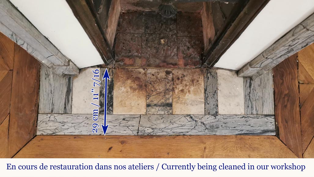 Petite cheminée Pompadour en marbre Bleu fleuri Petite cheminée Pompadour en marbre Bleu fleuri-8