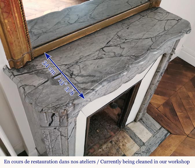 Petite cheminée Pompadour en marbre Bleu fleuri Petite cheminée Pompadour en marbre Bleu fleuri-9