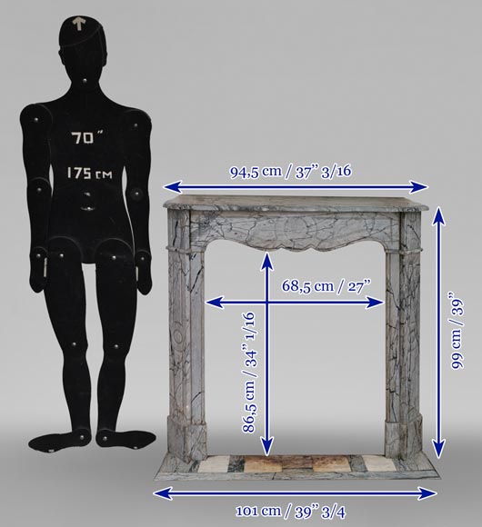 Petite cheminée Pompadour en marbre Bleu fleuri Petite cheminée Pompadour en marbre Bleu fleuri-10