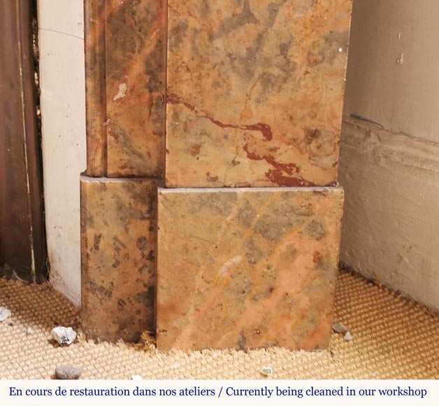 Cheminée Napoléon III en marbre Enjugerais à modillons Cheminée Napoléon III en marbre Enjugerais à modillons-6