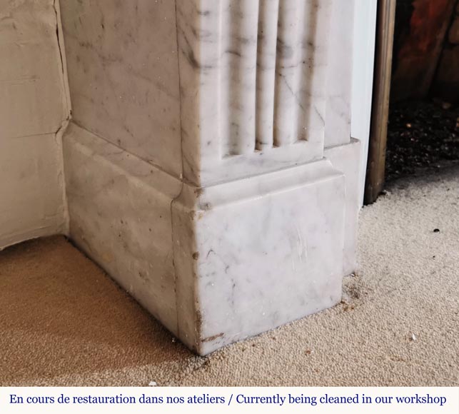 Cheminée de style Louis Philippe en marbre blanc de Carrare Cheminée de style Louis Philippe en marbre blanc de Carrare-4