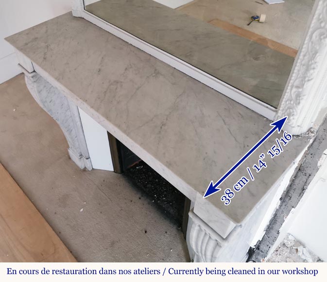 Cheminée de style Louis Philippe en marbre blanc de Carrare Cheminée de style Louis Philippe en marbre blanc de Carrare-8