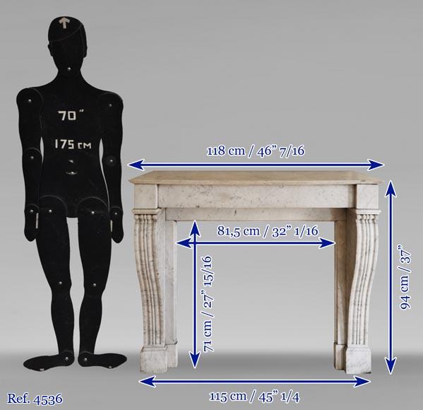 Cheminée de style Louis Philippe en marbre blanc de Carrare Cheminée de style Louis Philippe en marbre blanc de Carrare-9