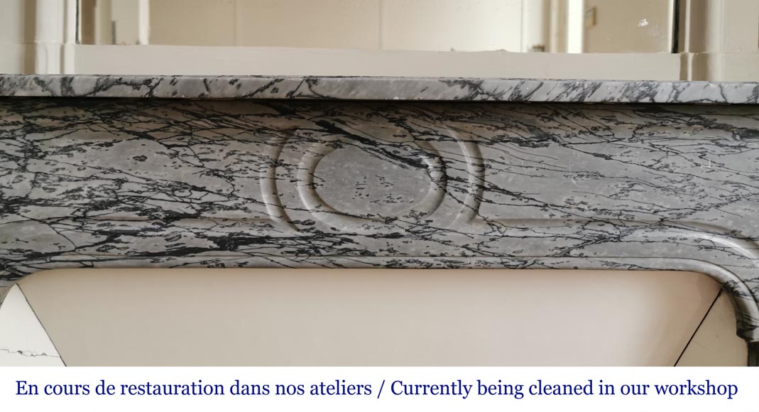 Petite cheminée de style Louis XV en marbre Bleu Fleuri Petite cheminée de style Louis XV en marbre Bleu Fleuri-1