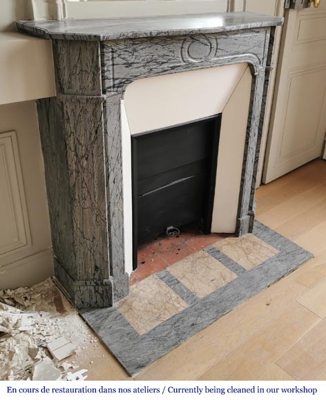 Petite cheminée de style Louis XV en marbre Bleu Fleuri Petite cheminée de style Louis XV en marbre Bleu Fleuri-2