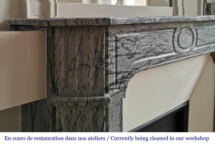 Petite cheminée de style Louis XV en marbre Bleu Fleuri Petite cheminée de style Louis XV en marbre Bleu Fleuri-3