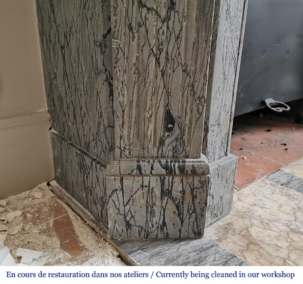 Petite cheminée de style Louis XV en marbre Bleu Fleuri Petite cheminée de style Louis XV en marbre Bleu Fleuri-4