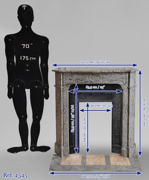 Petite cheminée de style Louis XV en marbre Bleu Fleuri Petite cheminée de style Louis XV en marbre Bleu Fleuri-10