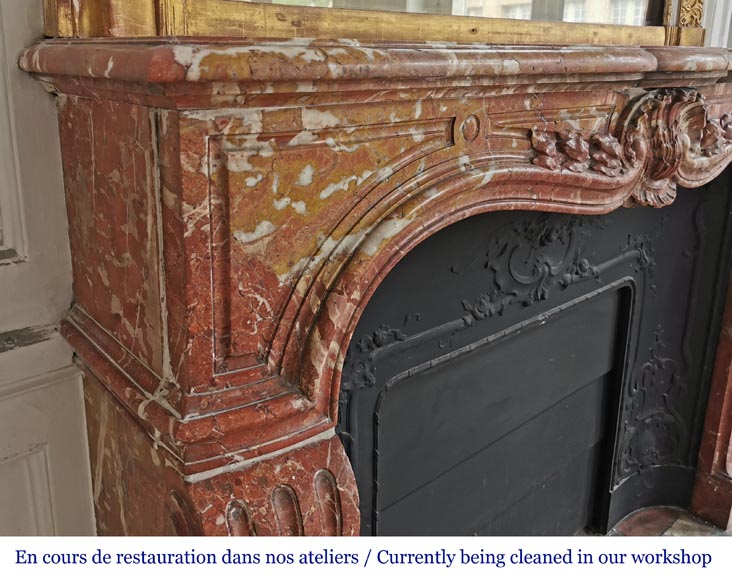 Cheminée de style Louis XV en brèche de Saint-Maximin Cheminée de style Louis XV en brèche de Saint-Maximin-5