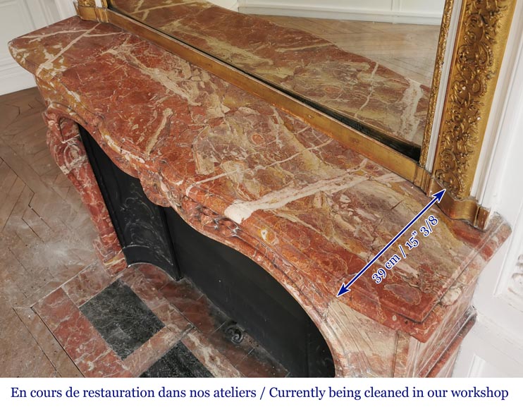 Cheminée de style Louis XV en brèche de Saint-Maximin Cheminée de style Louis XV en brèche de Saint-Maximin-12