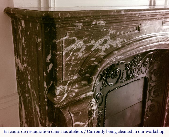 Cheminée de style Régence en marbre Rouge du nord Cheminée de style Régence en marbre Rouge du nord-3