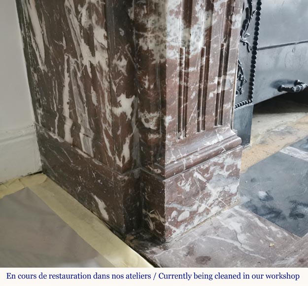 Cheminée de style Régence en marbre Rouge du nord Cheminée de style Régence en marbre Rouge du nord-4